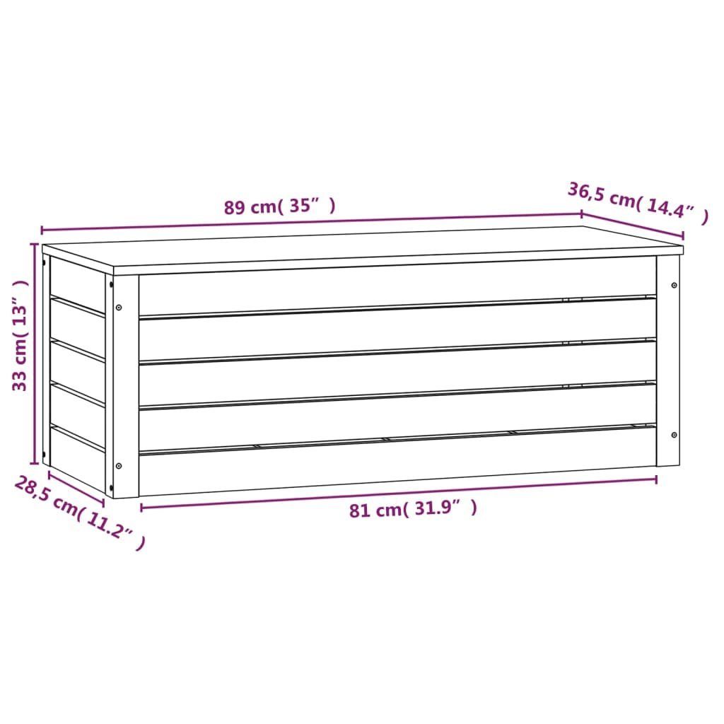 vidaXL Kleiderschrank Truhe Schwarz 89x36,5x33 cm Massivholz Kiefer (1-St)