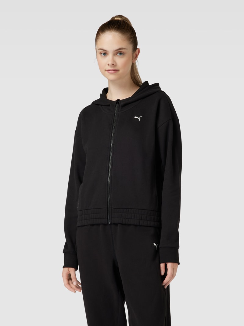 Sweatjacke mit Kapuze in schwarz