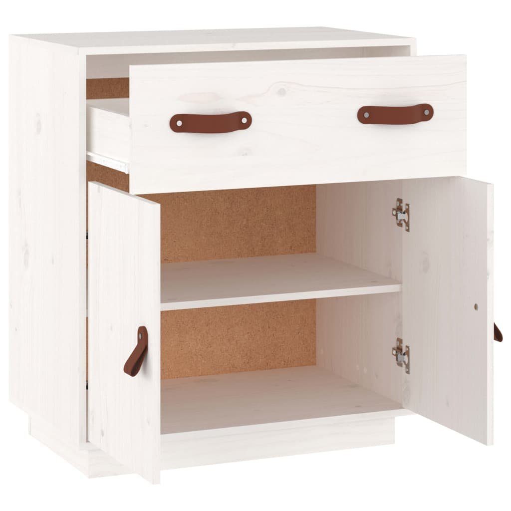 vidaXL Sideboard Sideboard Weiß 65,5x40x75 cm Massivholz Kiefer (1 St)