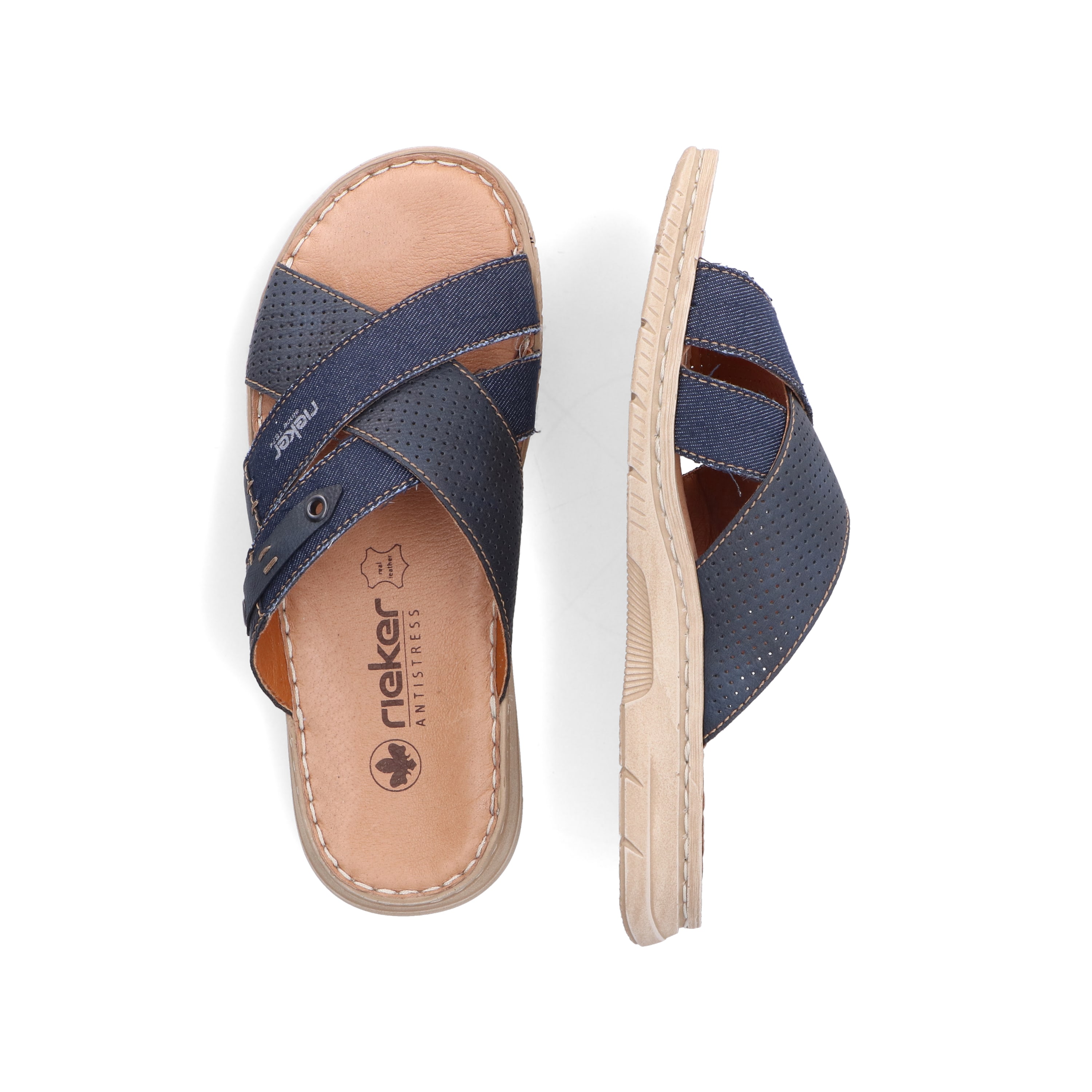 Rieker Herren Pantoletten marineblau