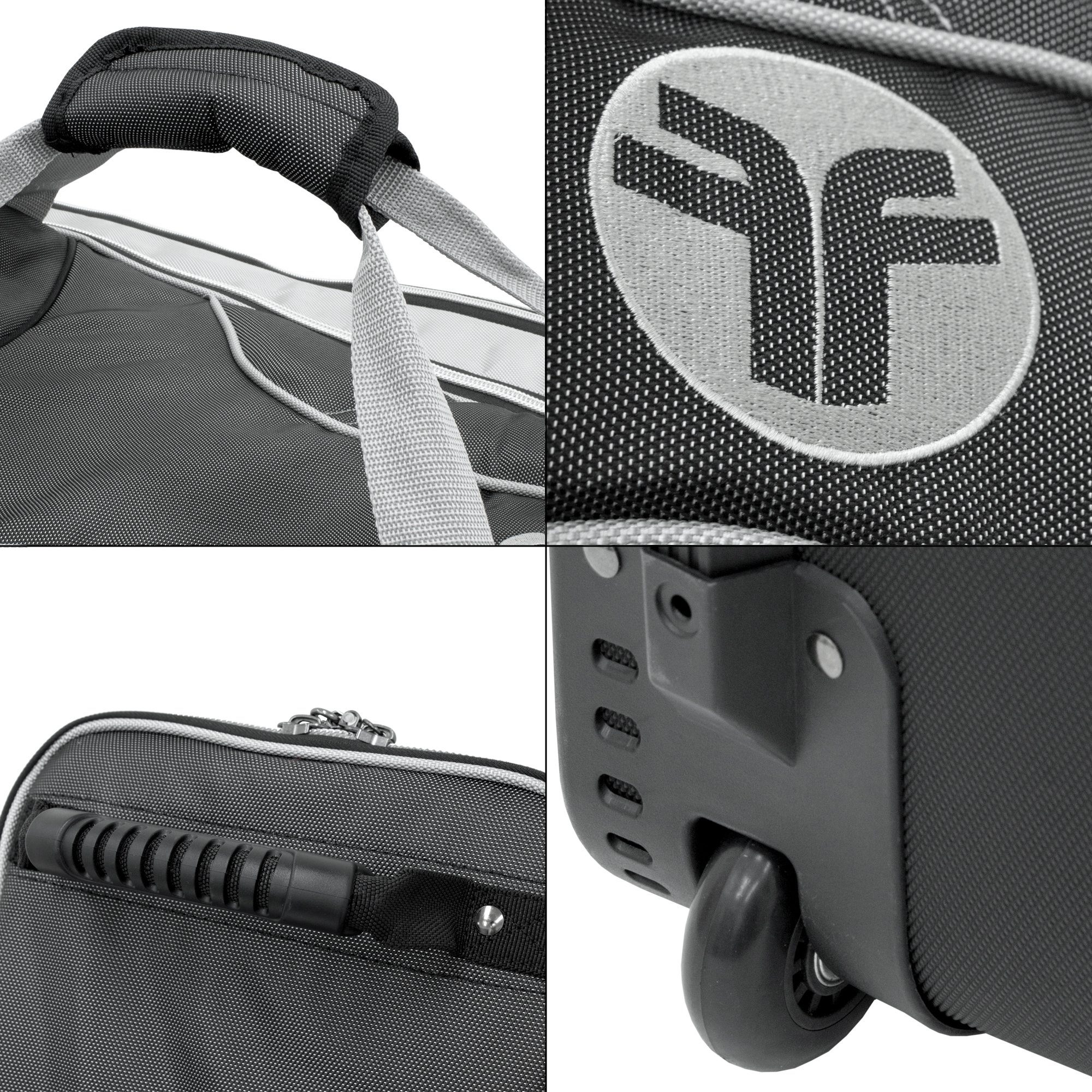 ECD Germany Golftrolley Reisetasche Cart Bag Golftasche Golfbag Standbag Golfreisebag Cartbag, Fast Fold Unisex 3.0 Schwarz/Silber Reißverschlusstaschen Tragegriffe