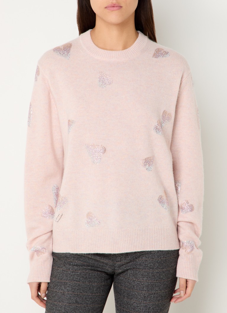 Zadig&Voltaire Pravis fine-knit cashmere sweater with rhinestones