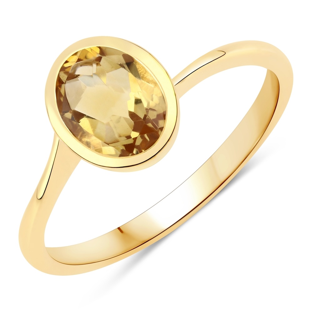 Rafaela Donata Bague Argent sterling Citrine en Or jaune Bague