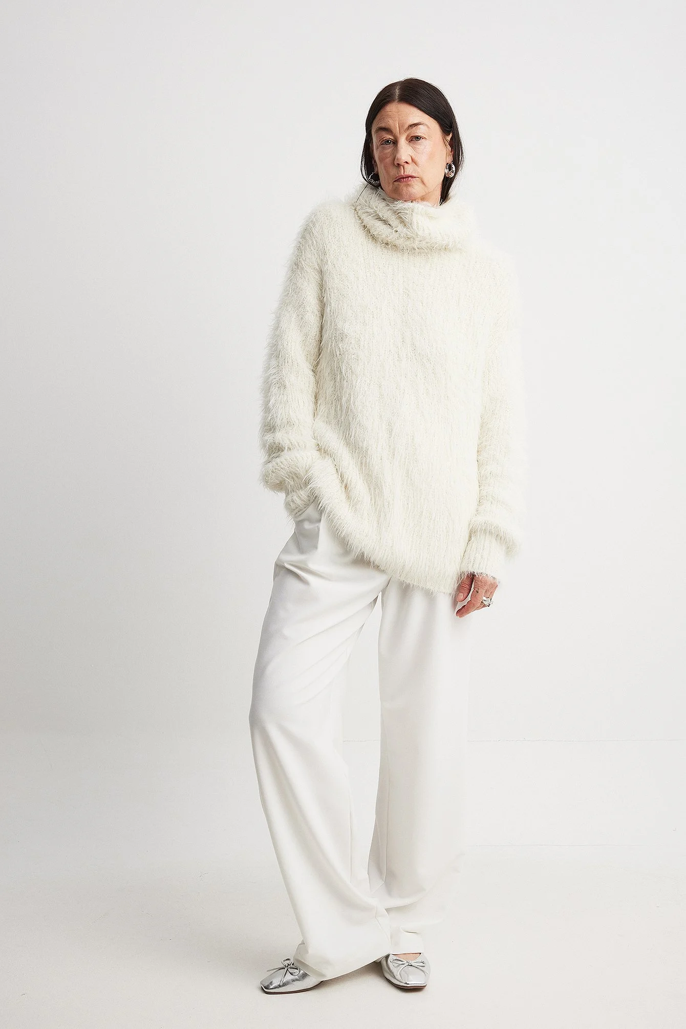 Gestrickter Oversize-Rollkragenpullover