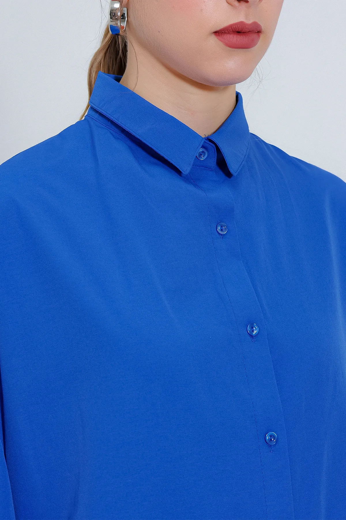 Bigdart  3900 Oversize Long Basic Shirt – B.blau