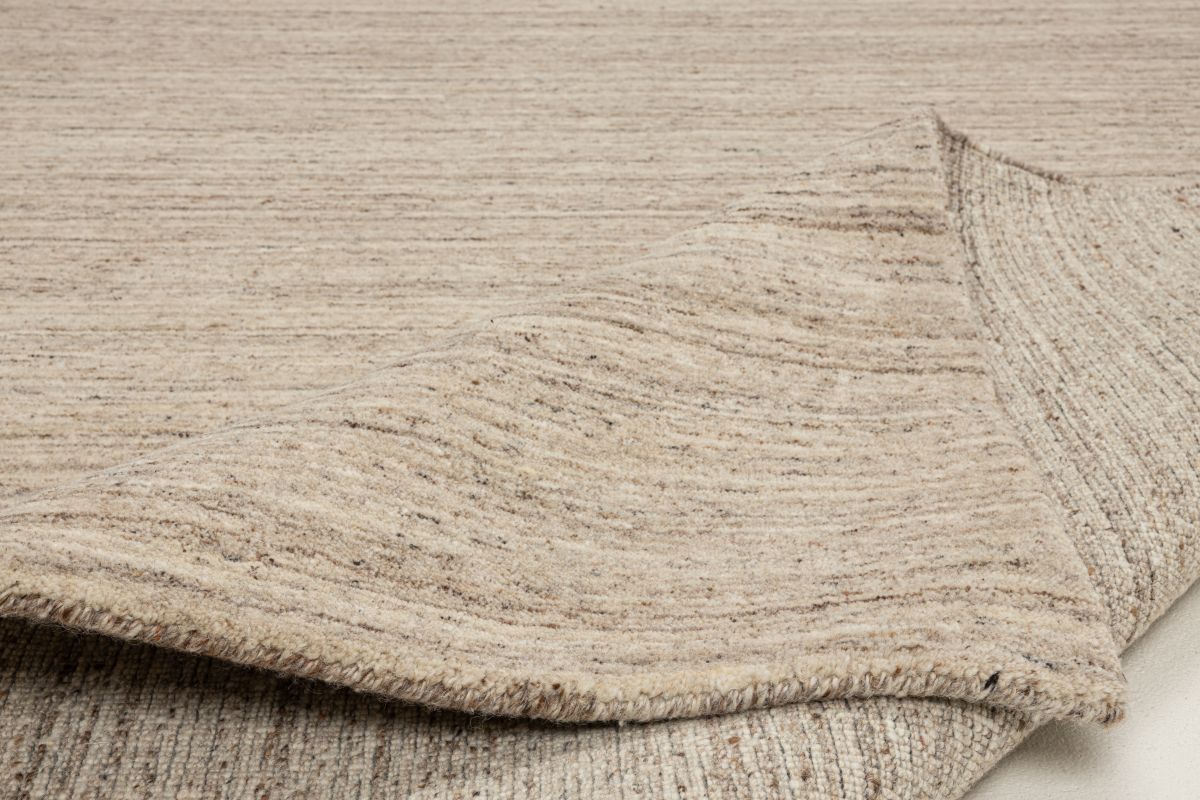 Handloom aus Indien Pure uni Beige 170 x 240 cm