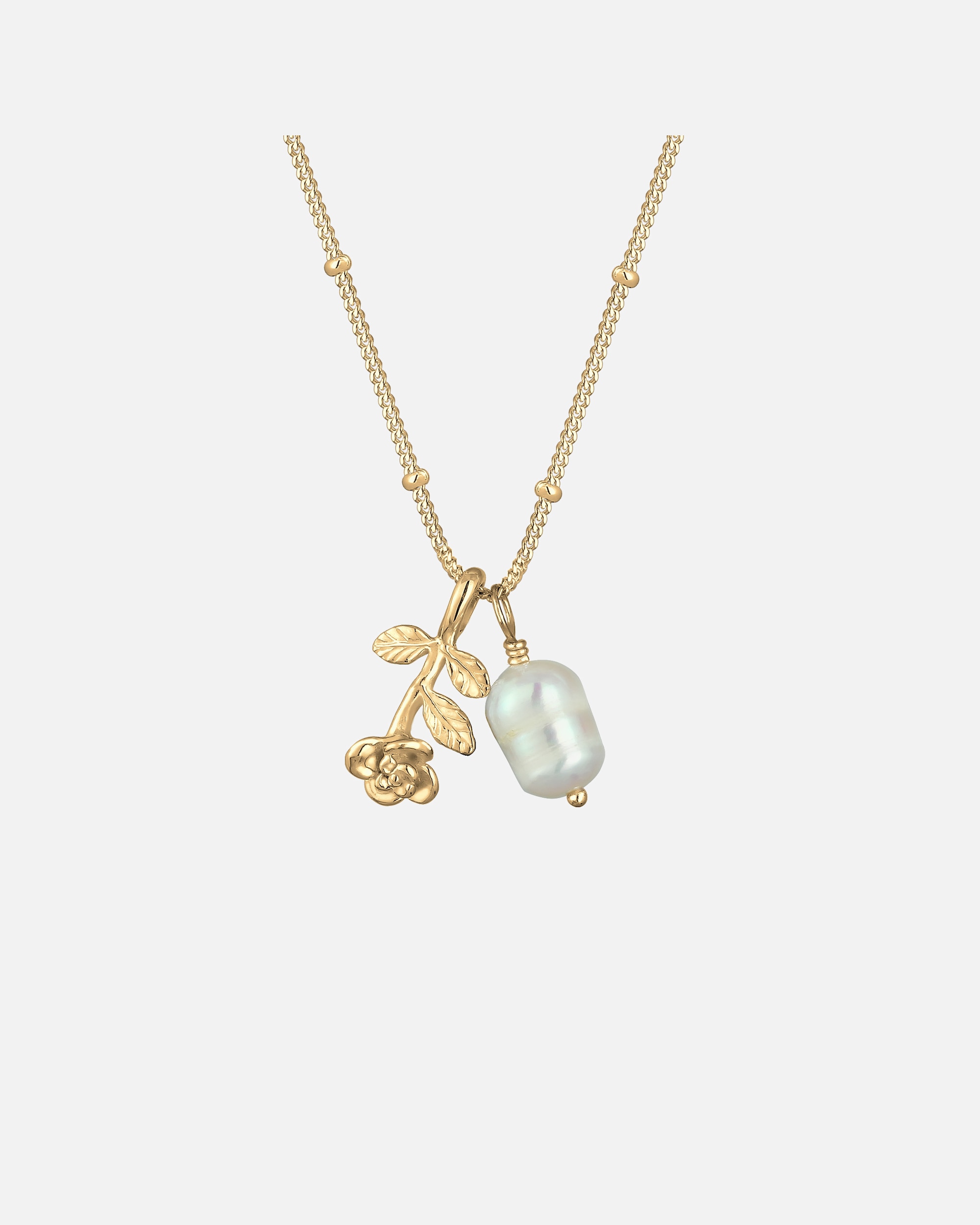 Collana da donna Elli Rose con perla coltivata d'acqua dolce e argento placcato oro (925/1000)