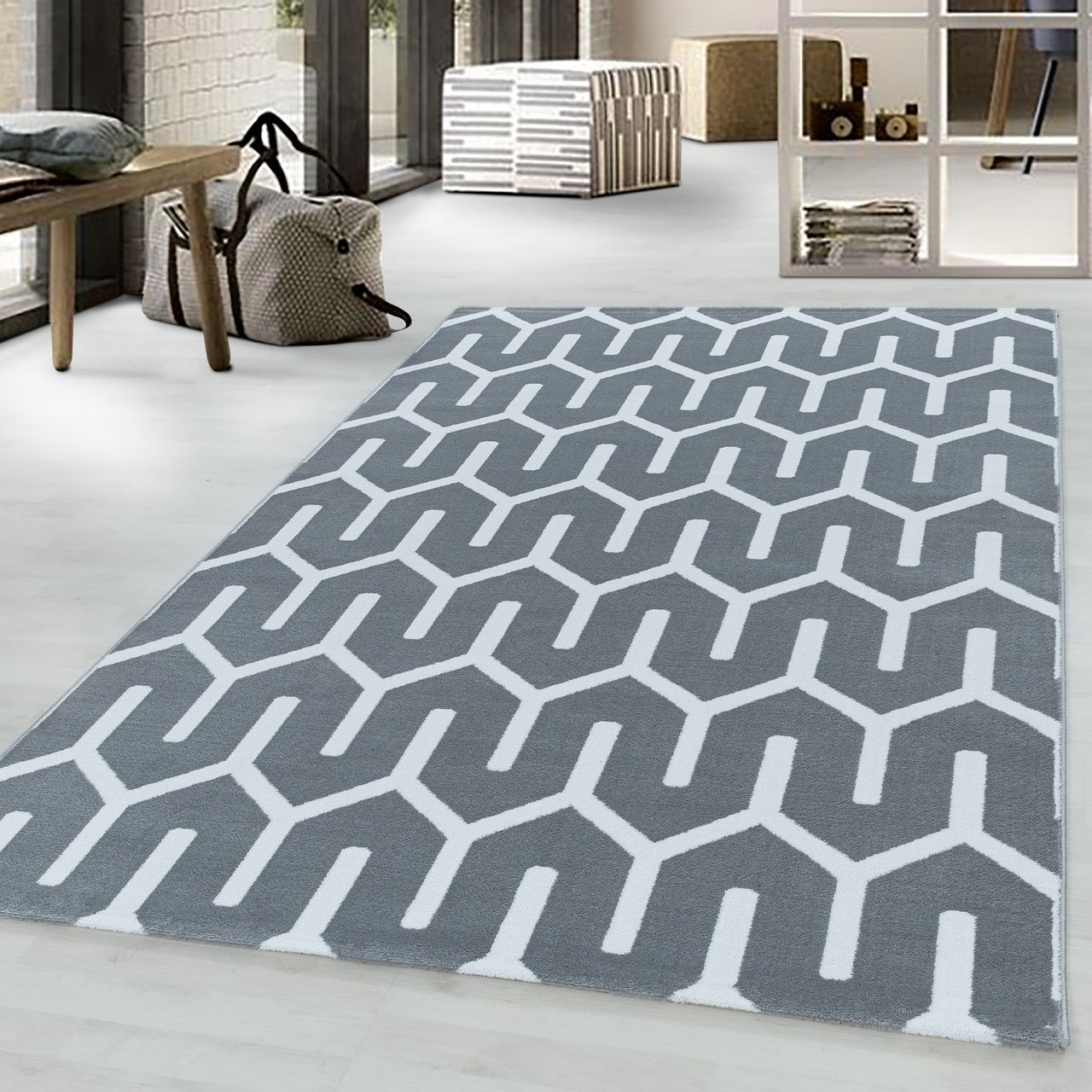Ayyildiz Teppich, COSTA 3524, GREY, 80 x 150 cm
