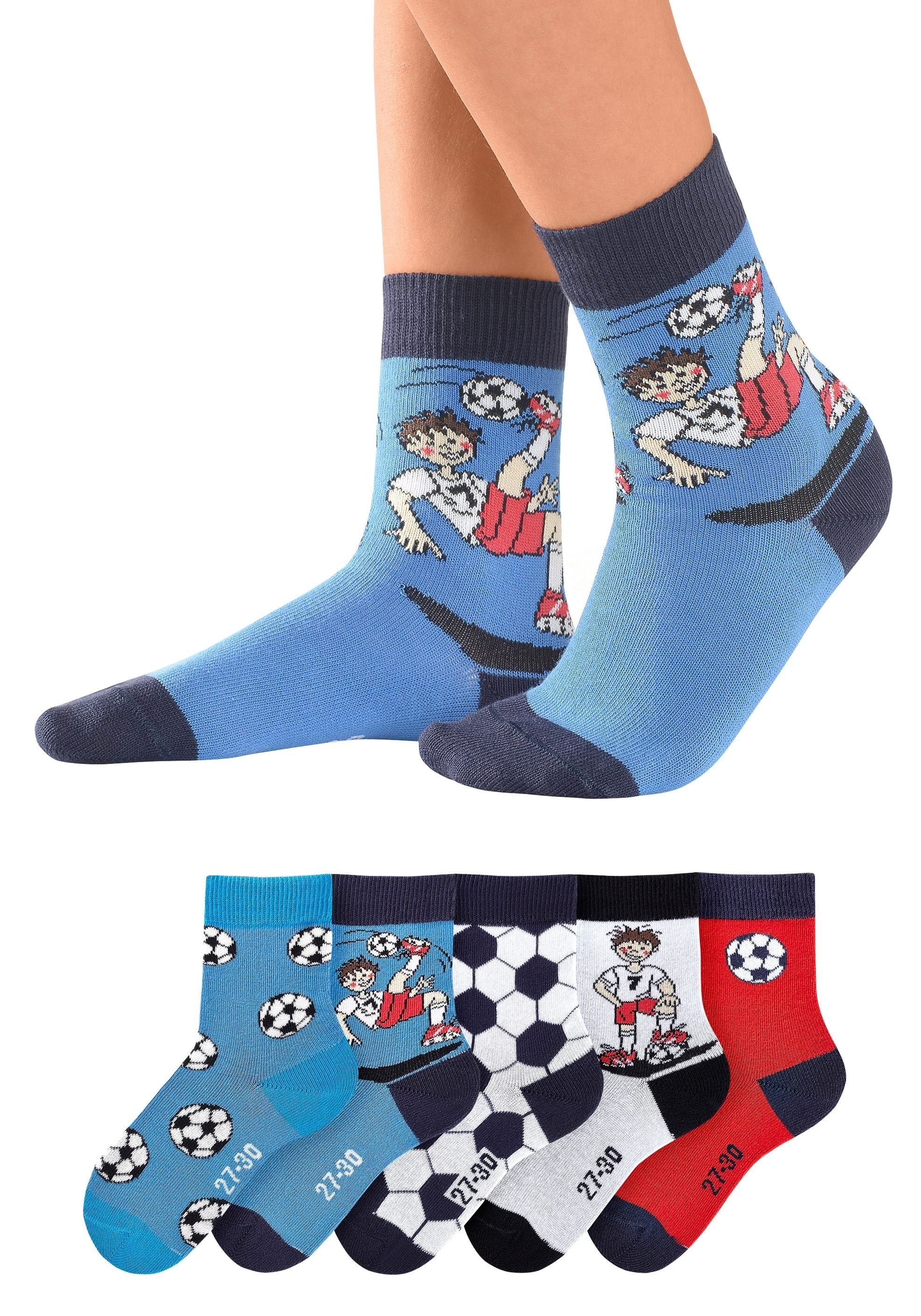 H.I.S Socken (5-Paar) mit Fußballmotiven