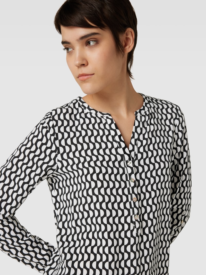 Bluse aus Viskose mit Allover-Print in black