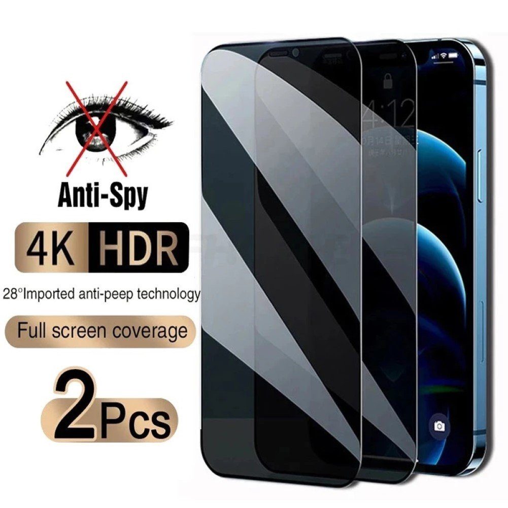 OLi Sichtschutzfolie 2X Sichtschutz Full Screen Privacy für iPhone 12 Mini, Panzer Schutz, (Spar-Set, 2-St), Deckt Kompletten Bildschirm