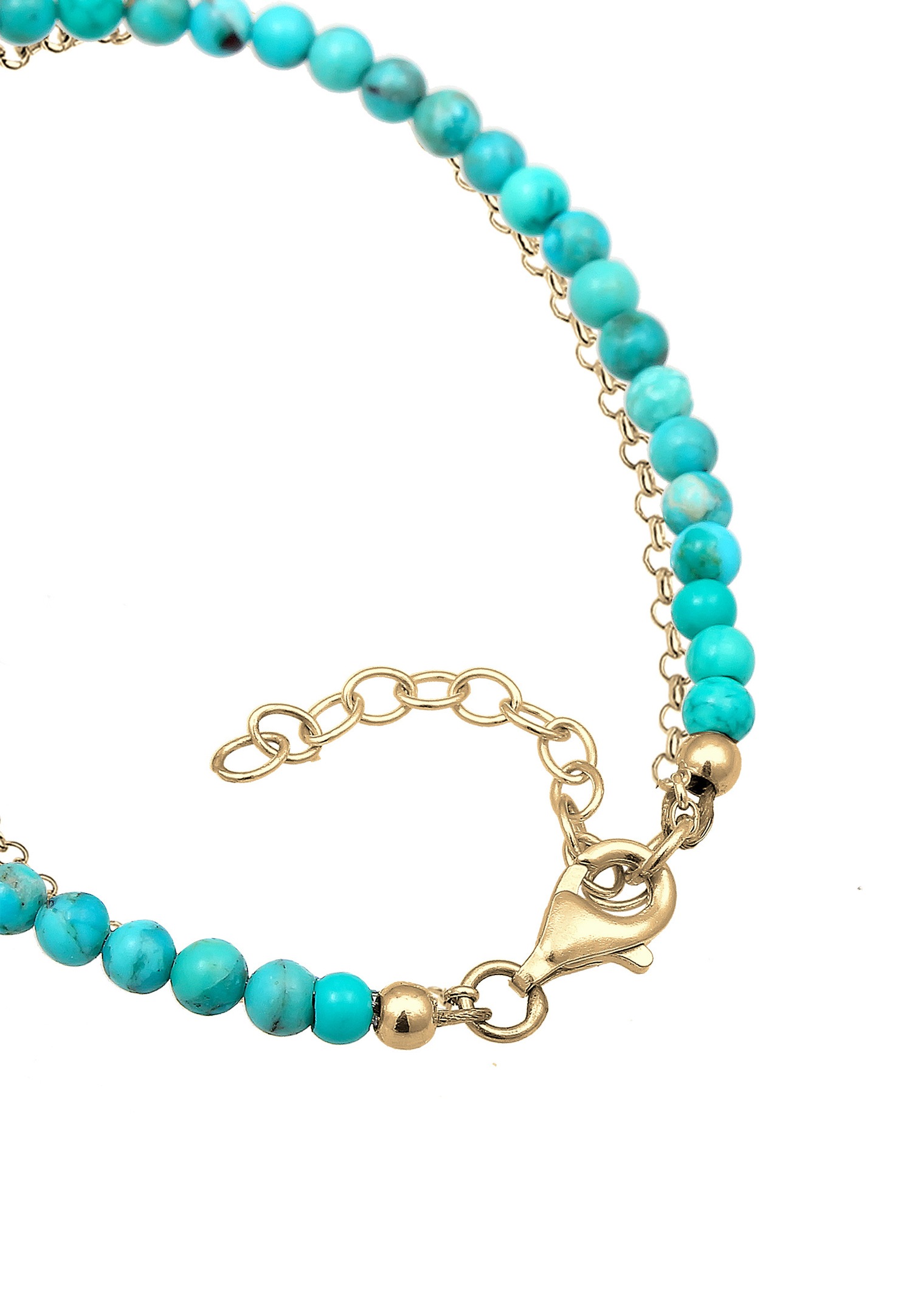 Elli Ladies Layer Howlith Gemstone Boho Perler i 925 Sterling Sølv Forgylt