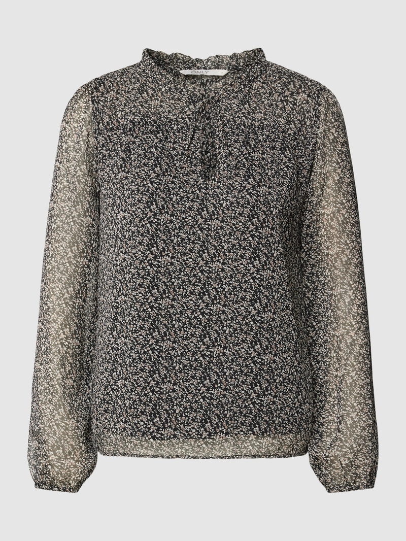 Blusenshirt mit Leopardenmuster Modell 'Ditsy' in schwarz