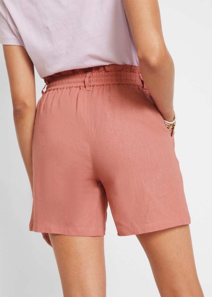 Leinen-Paperbag-Shorts