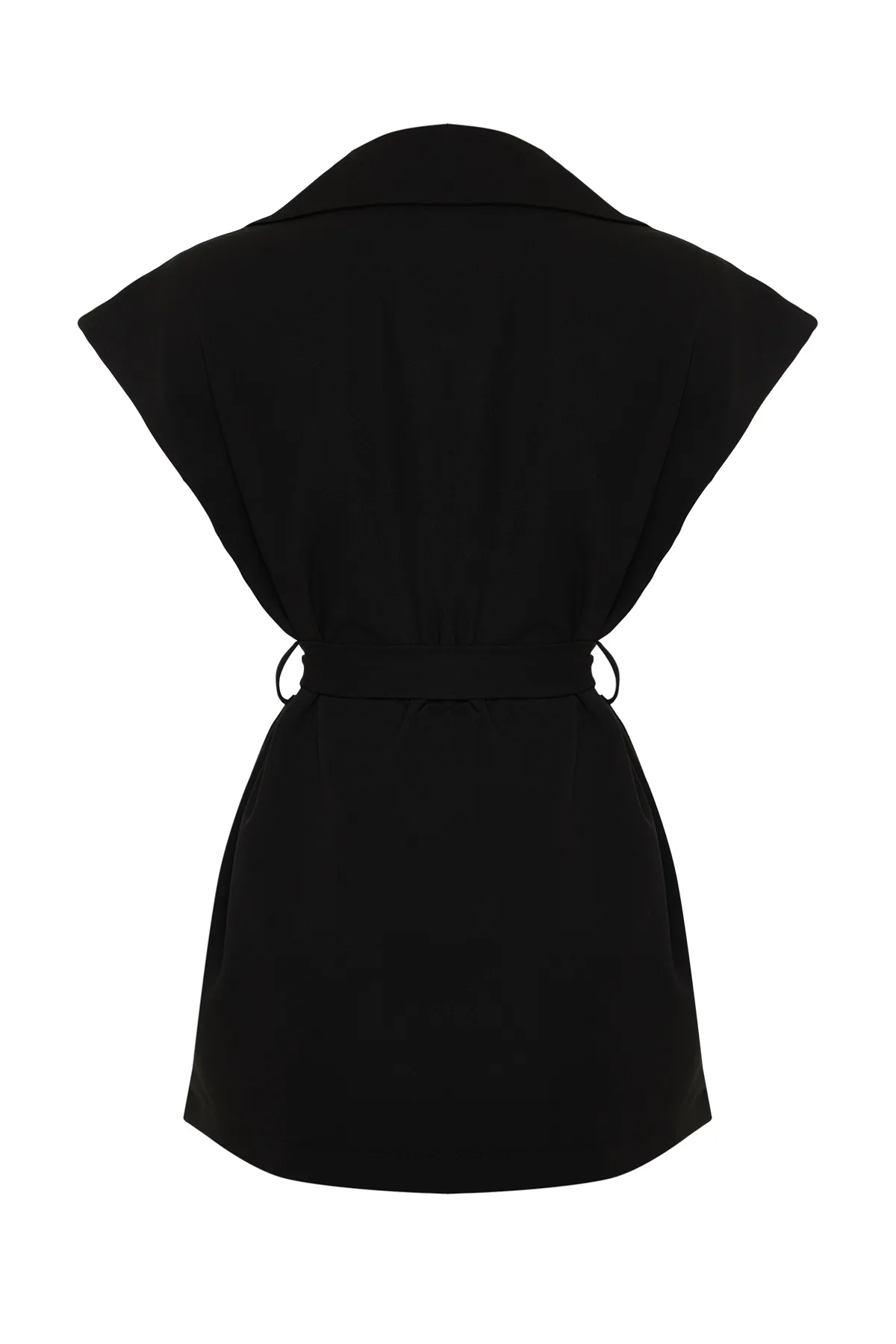 Trendyol Modest  Schwarze, detaillierte Webweste mit Gürtel TCTSS24YL00004