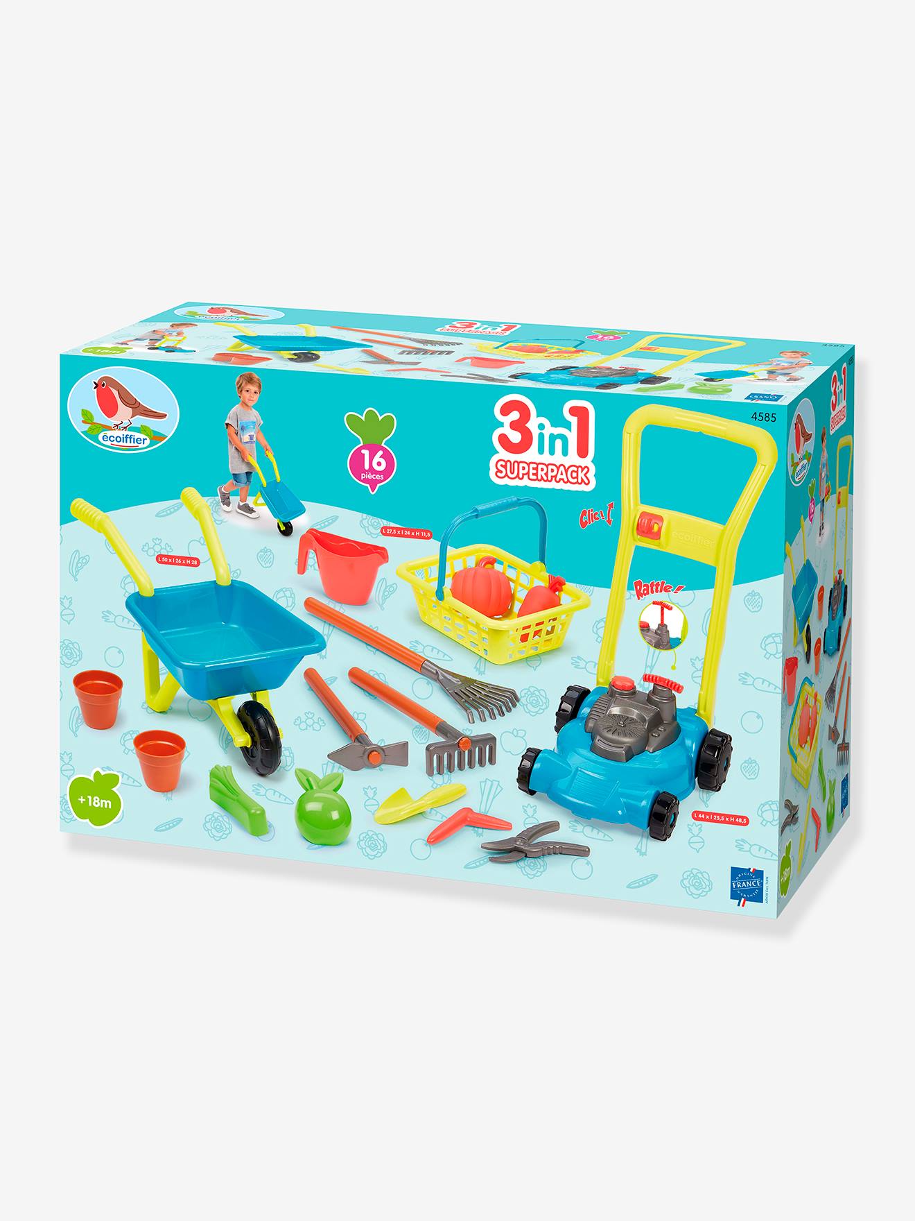 Ecoiffier Kinder 3-in-1 Garten-Spielset ECOIFFIER - mehrfarbig