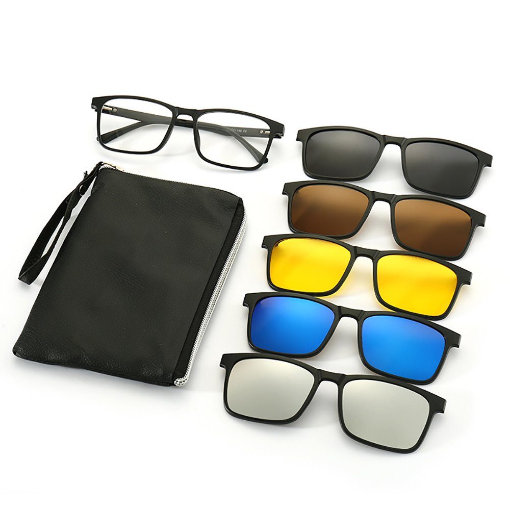 PACIEA Sonnenbrille 1 Paar Anti-Blaulicht +5 Paar Sonnenbrillen Magnetische Sauggläser