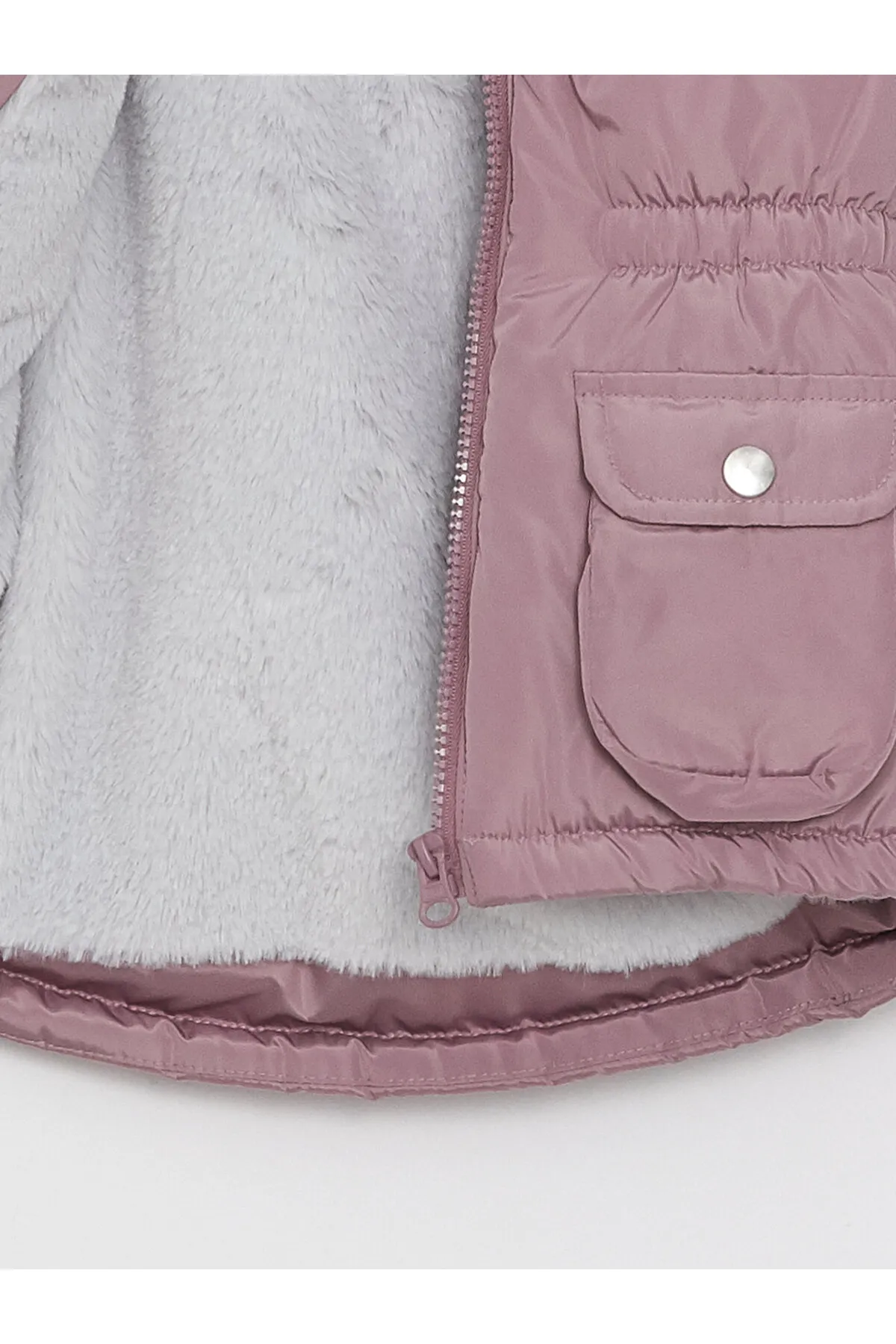 LC Waikiki  Basic-Mantel für Mädchen mit Kapuze und langen Ärmeln
