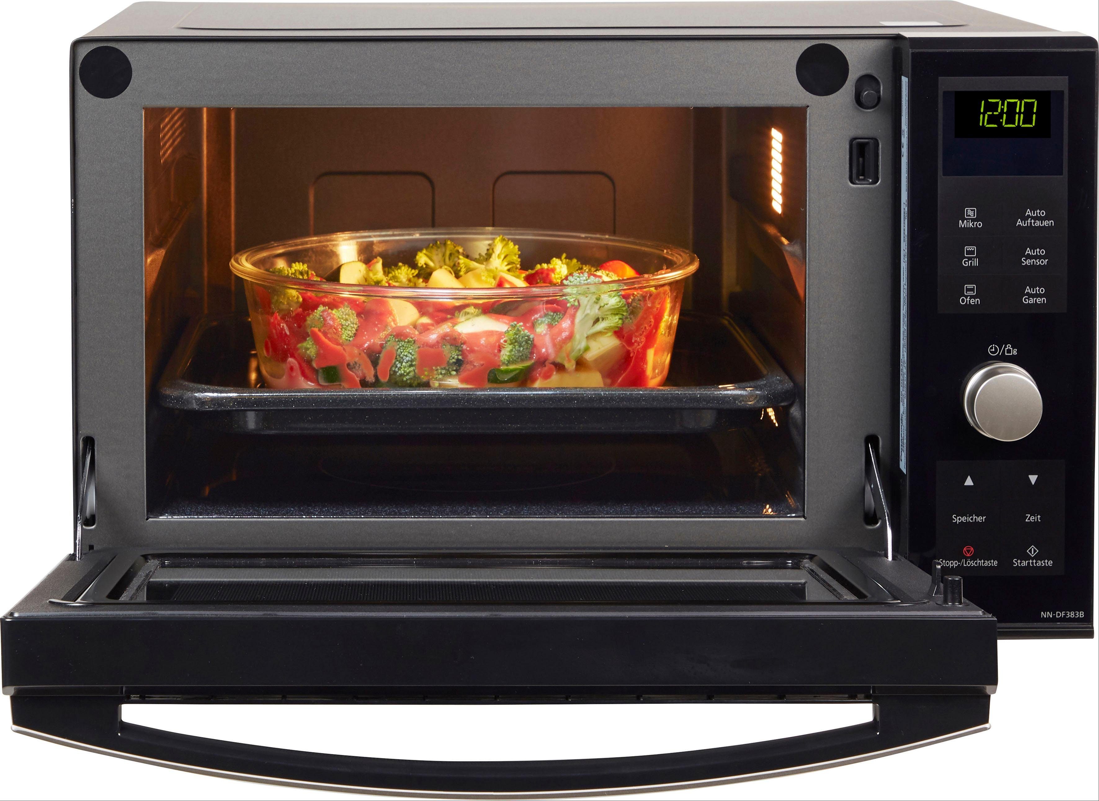 Panasonic Mikrowelle NN-DF383BGPG, Grill, Ober-/Unterhitze, 23 l