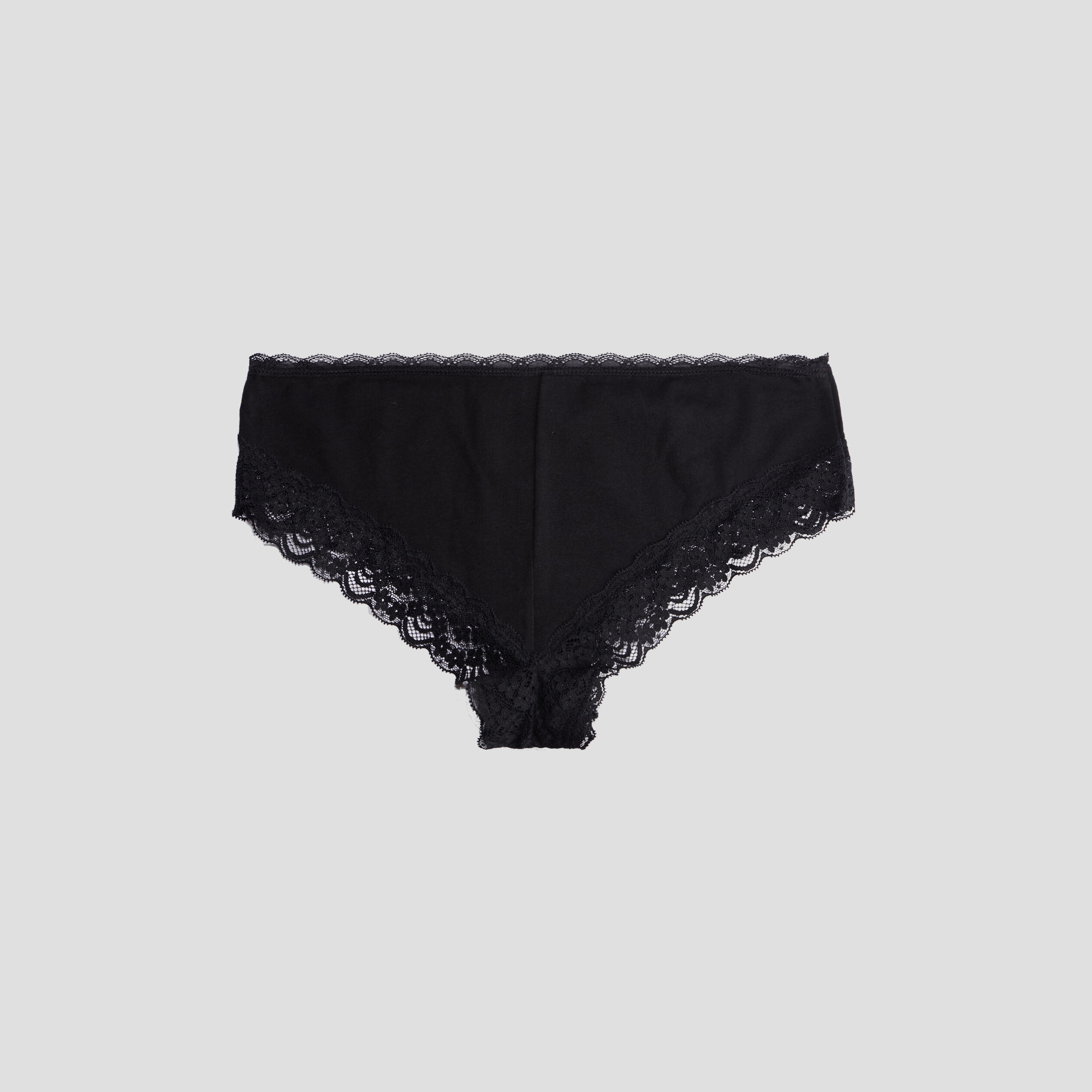 Lot 3 shortys en coton avec dentelle noir femme | La Halle