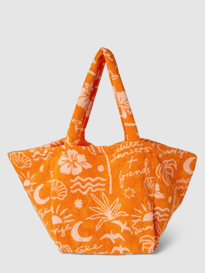 Shopper mit Allover-Muster Modell 'Ibiza' in orange