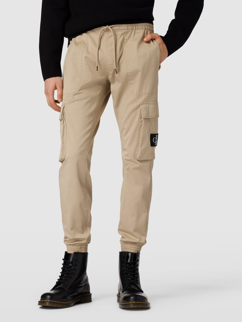 Cargohose in unifarbenem Design Modell 'WASHED' in beige