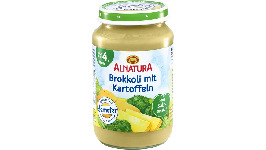 Alnatura Bio Brokkoli mit Kartoffeln Babygläschen 190 g