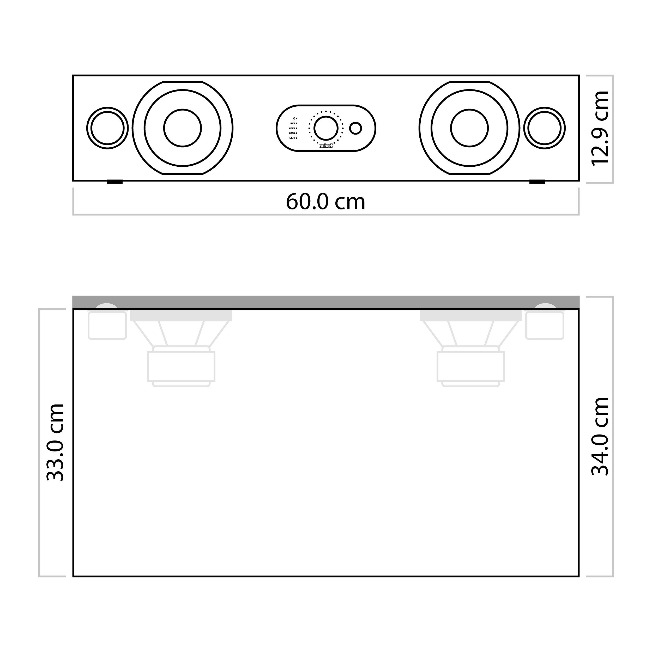 Nubert nuBoxx AS-225 max Soundbar (180 W, Bluetooth 5.0 aptX HD und Dolby Digital Decoder, Voice+, HDMI eARC)