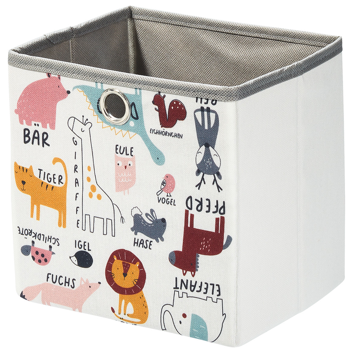 Kleine Aufbewahrungsbox mit Tier-Motiven