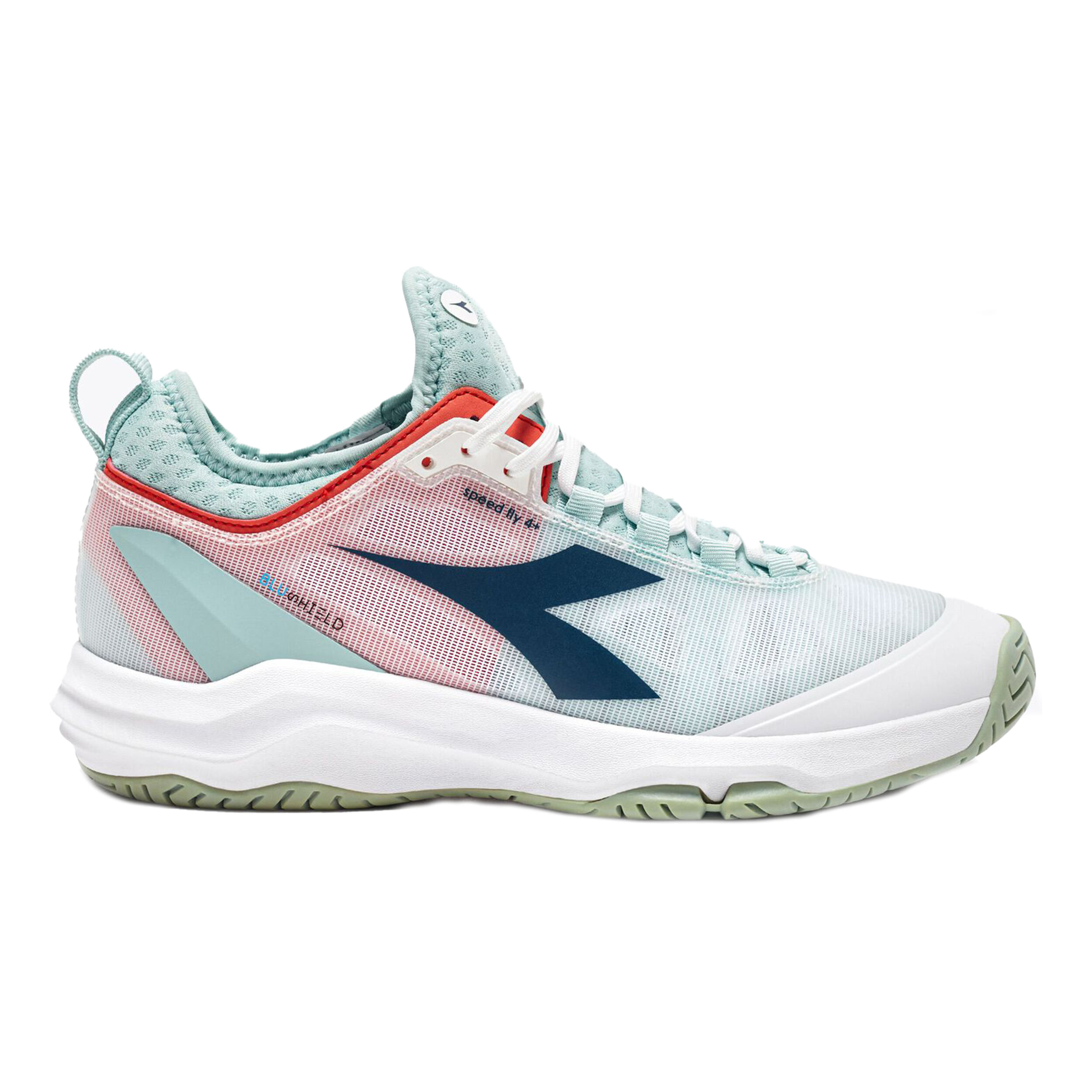 Speed Blushield Fly 4 + Sandplatzschuh Damen - Weiß, Mint