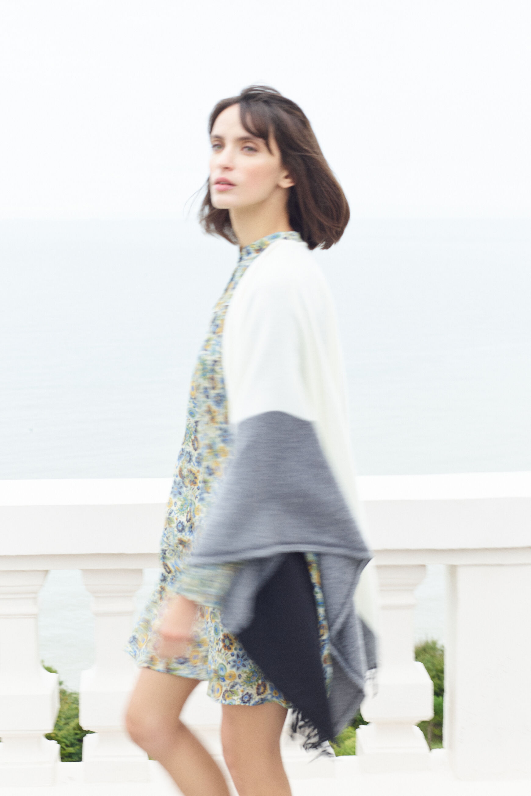 poncho flora ivoire femme