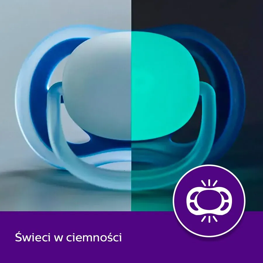 Avent Smoczek Ultra Air čiulptukas 6-18 mėn., naktinis