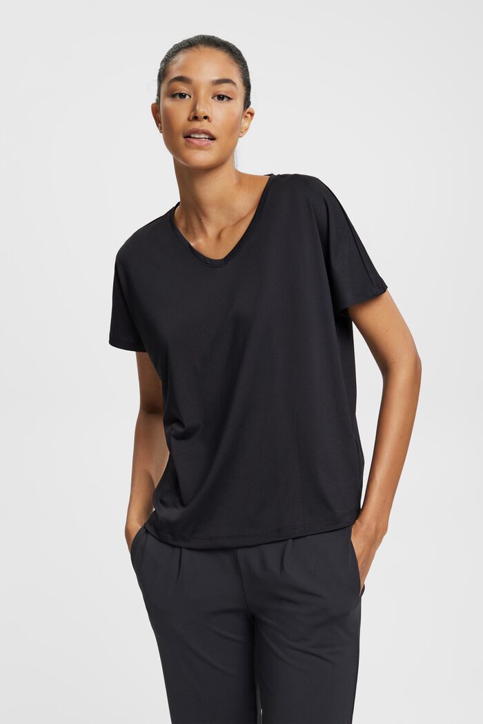 Active-T-Shirt mit V-Ausschnitt und E-DRY