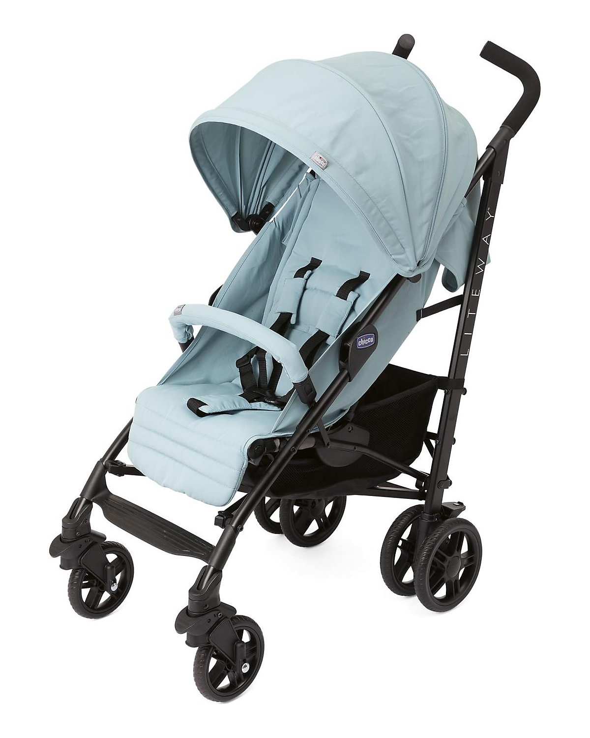 Buggy Sportwagen Lite Way4 hydra, mit faltbarem Frontbügel 22Kg Traglast, mit neuem großen Verdeck und Textilen Design, inkl. Regenschutz, Einhängekorb