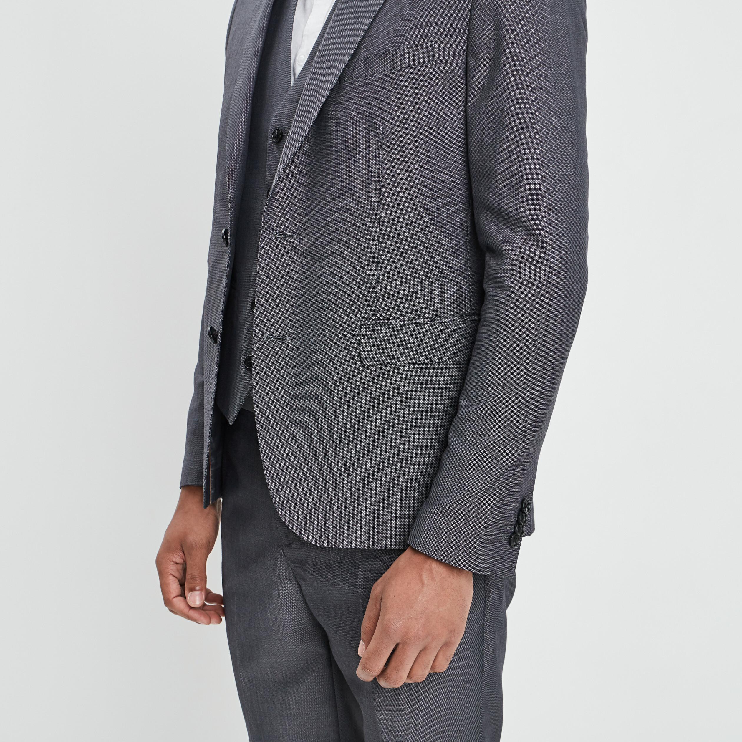Veste ajustée boutonnée gris clair homme | La Halle