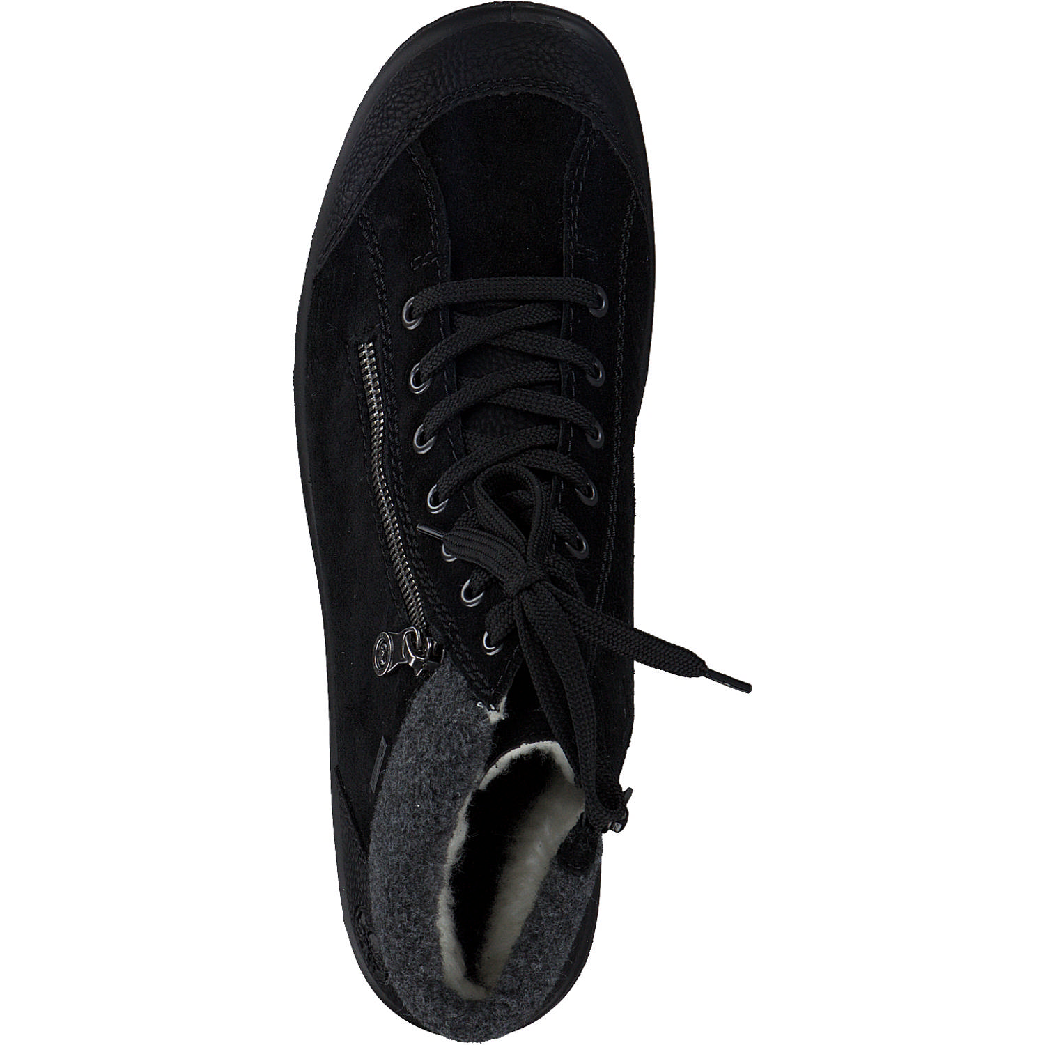Rieker L7132, Schnürstiefel, Damen, schwarz/schwarz/anthrazit