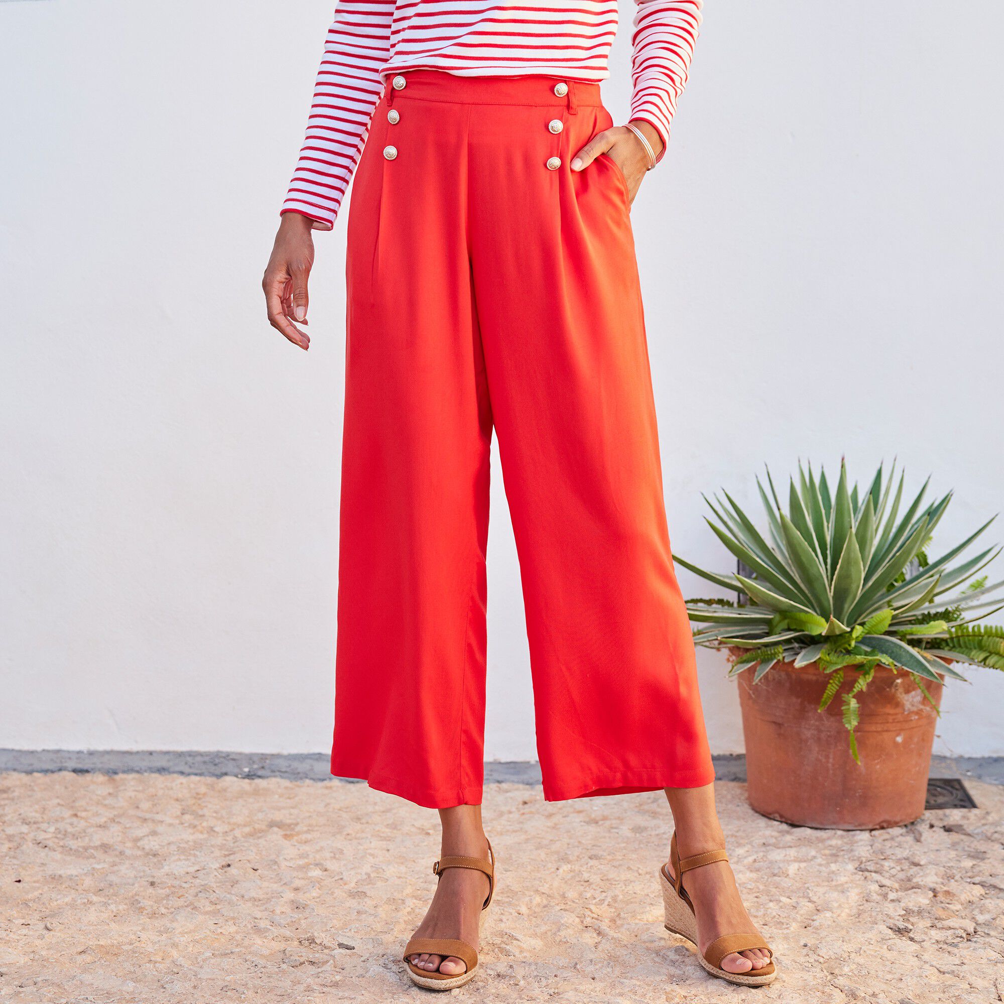Pantalon large uni