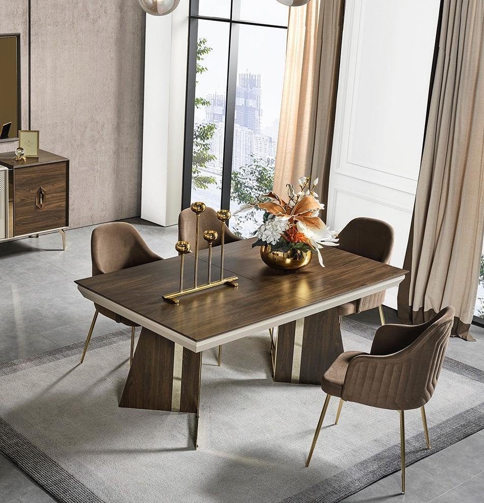 JVmoebel Esszimmer-Set Esszimmer Garnitur Set Esstisch 6x Stühle Komplettes Set Luxus 7tlg, (7-St., Esstisch, 6x Stühl)