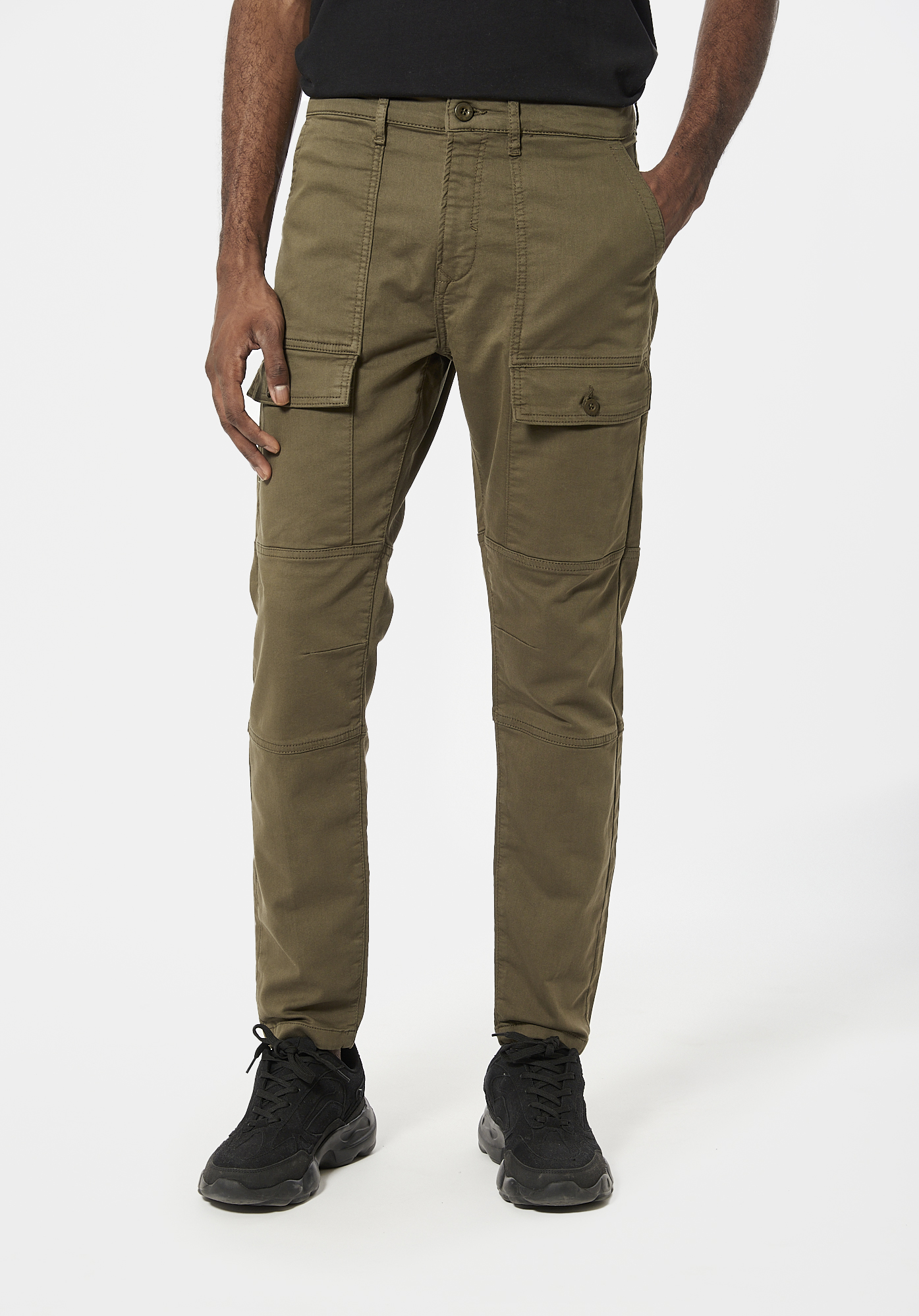 ROBY   Jean kaki relaxed cropped Homme