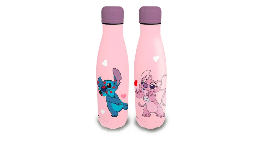 Stitch Trinkflasche aus Edelstahl, rosa-lila - 500ml