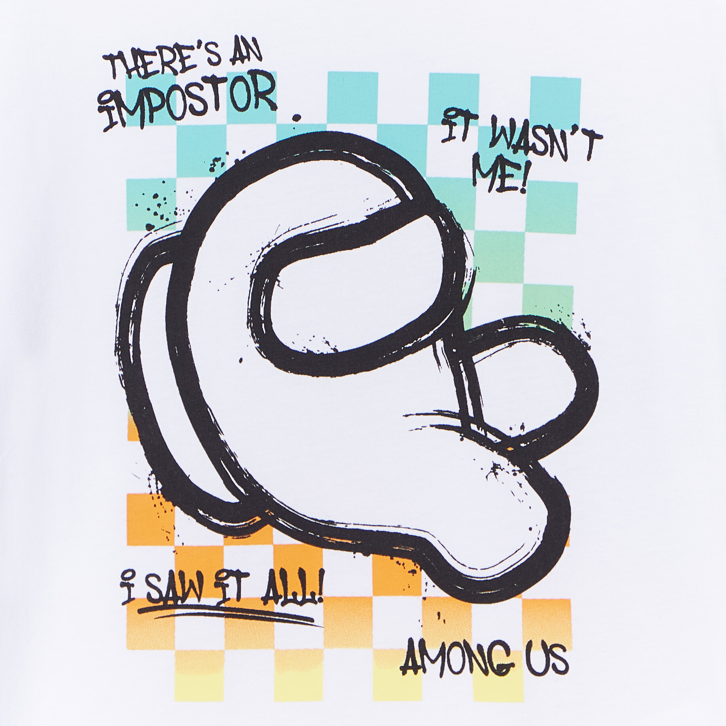 T-shirt manches courtes coton Among Us blanc garçon | La Halle