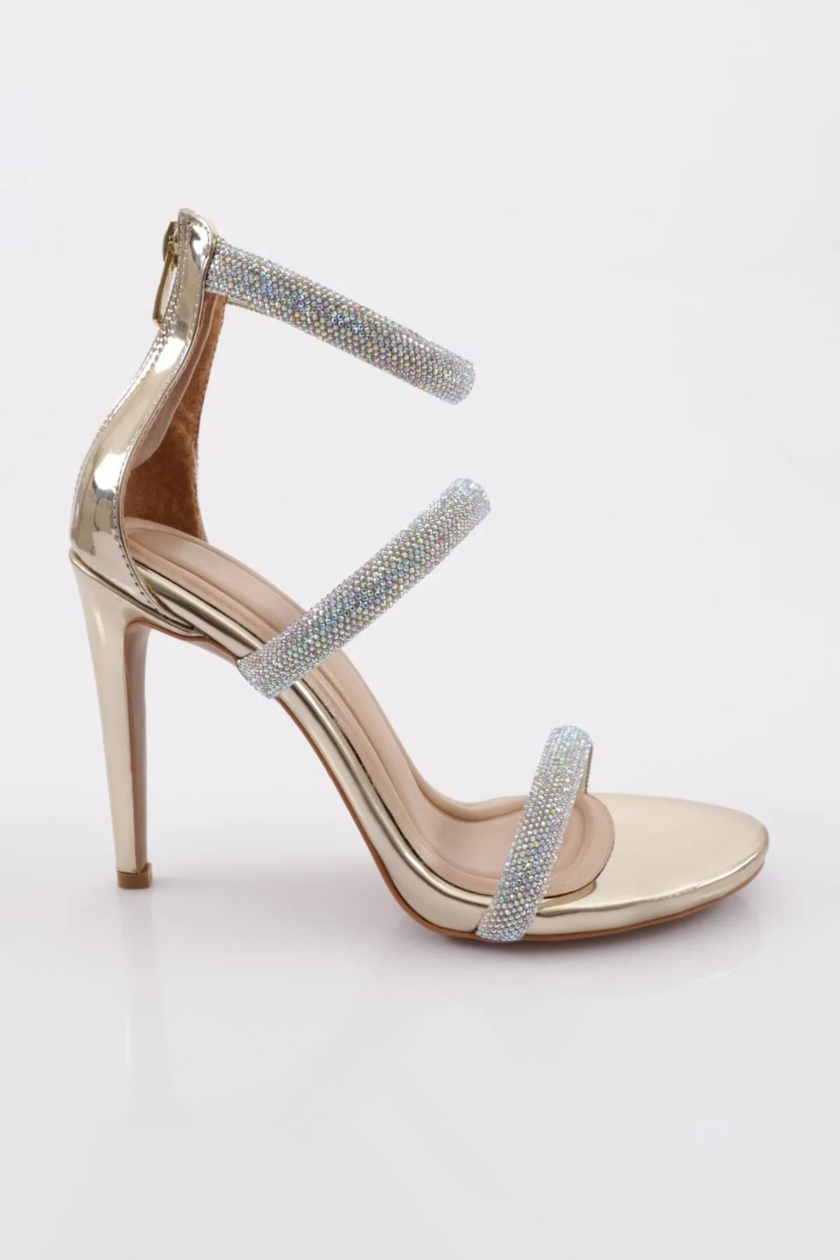 DGN  2001 Modell Rose Lackleder - Damenschuhe mit Absatz, Stickerei und Knöchelriemen