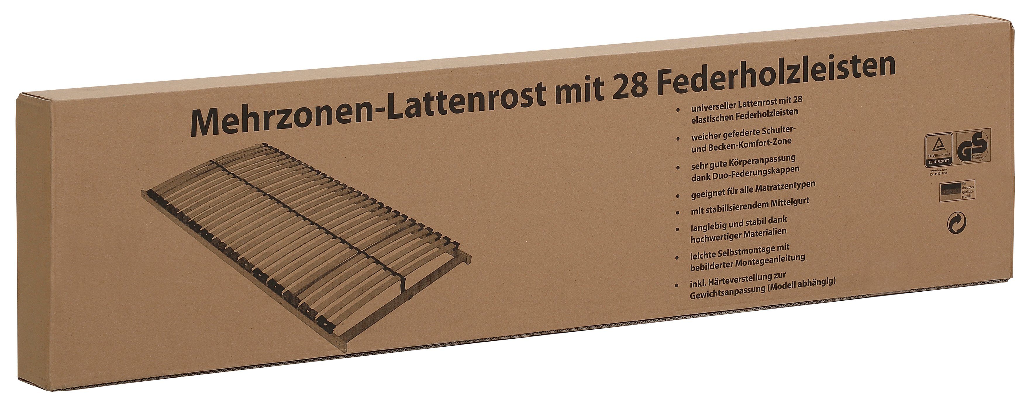 Lattenrost Glomma K, Älgdröm, Kopfteil manuell verstellbar, Fußteil nicht verstellbar, Lattenrost zur Selbstmontage, Kopfteil manuell verstellbar
