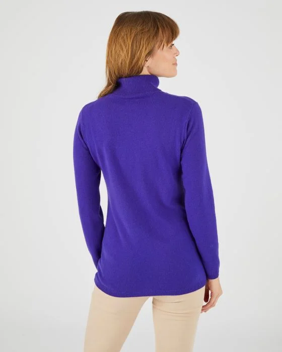 Pull col roulé en pur cachemire