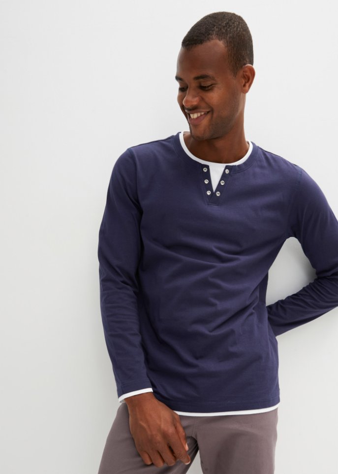 2 in 1 Langarmshirt mit Komfortschnitt