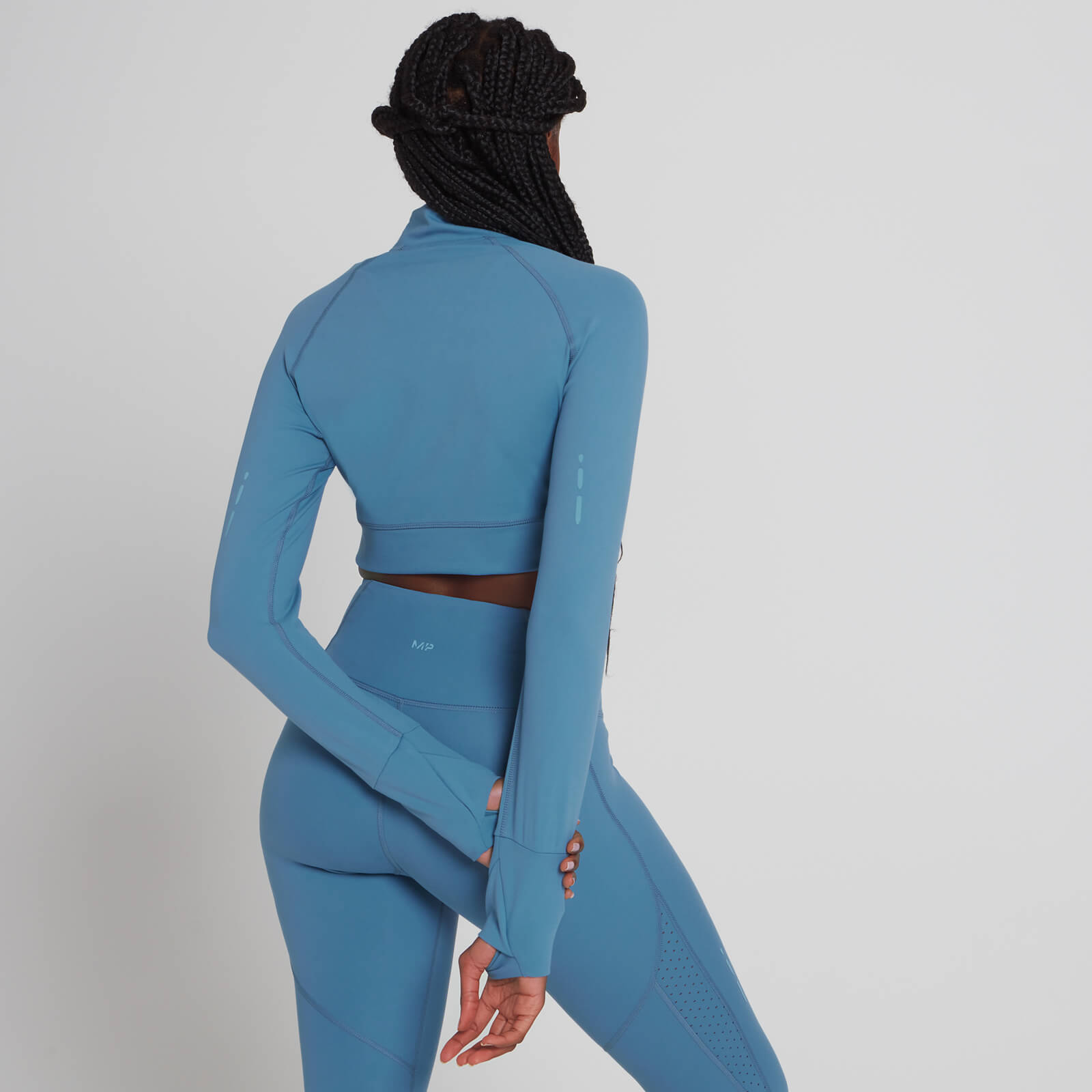 Haut court à fermeture éclair ¼ MP Power Ultra pour femmes – Bleu lunaire