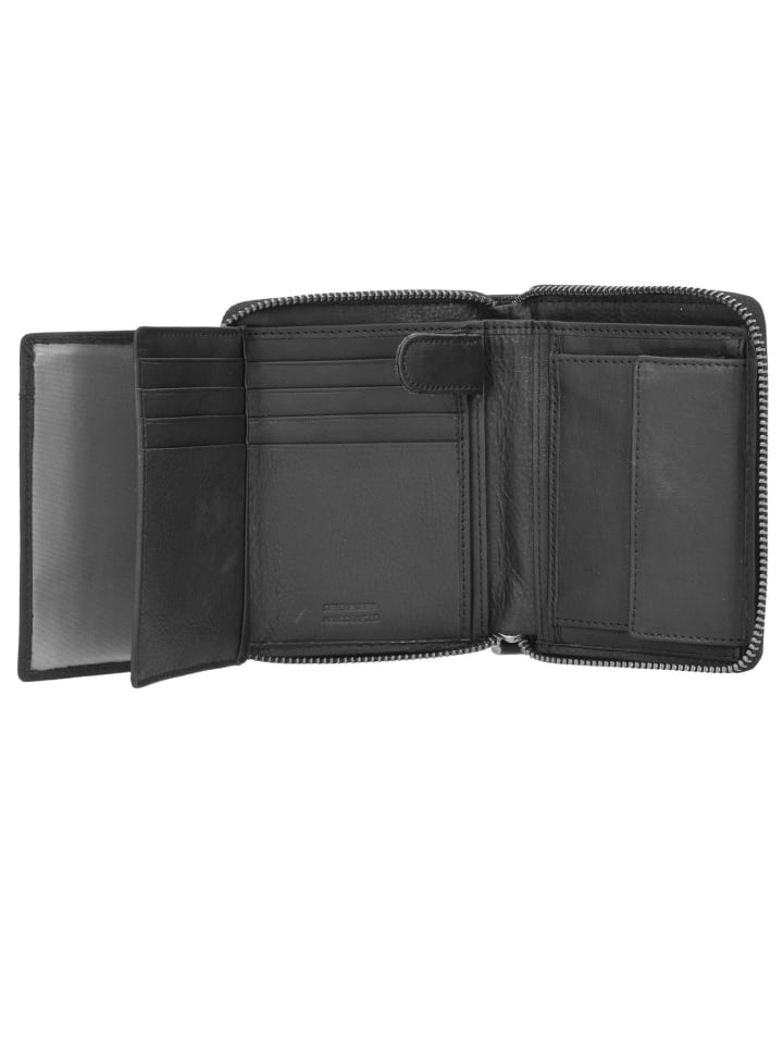Greenburry Oily Tumbled Geldbörse Leder 10,5 cm in black günstig kaufen onesize