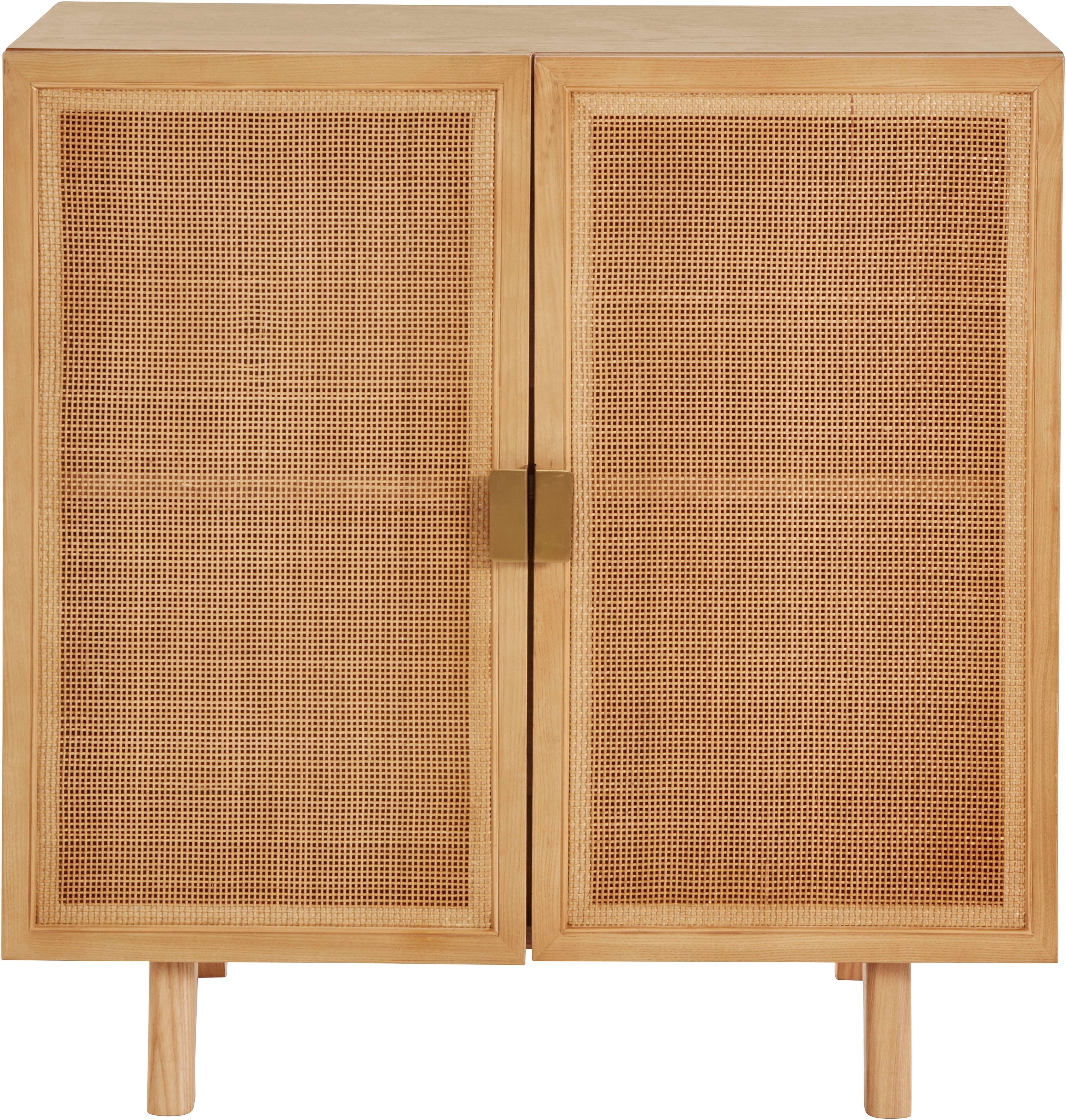 LeGer Home by Lena Gercke Sideboard Lina, Mit Rattan Einsatz, 2 Innenfächer, teilmassiv