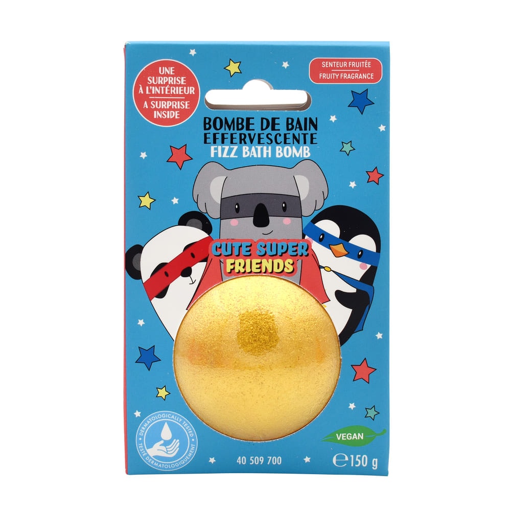 takecare Boule de bain 150g + Medaillon Super Cute Friends Senteur Fruitée Bombes de bain