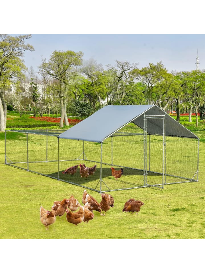 COSTWAY Hühnerstall 3x6m in Silber günstig kaufen 600 cm